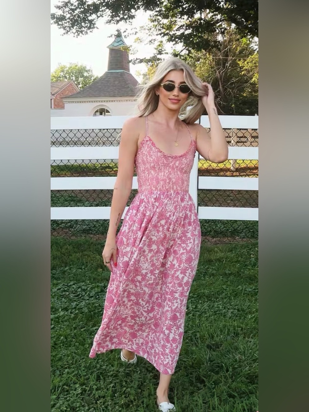 Free People Pink Floral Smocked Maxi Dress - Picture 5 of 13